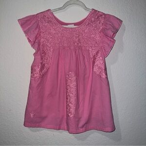 J. Marie Pink Embroidered Blouse